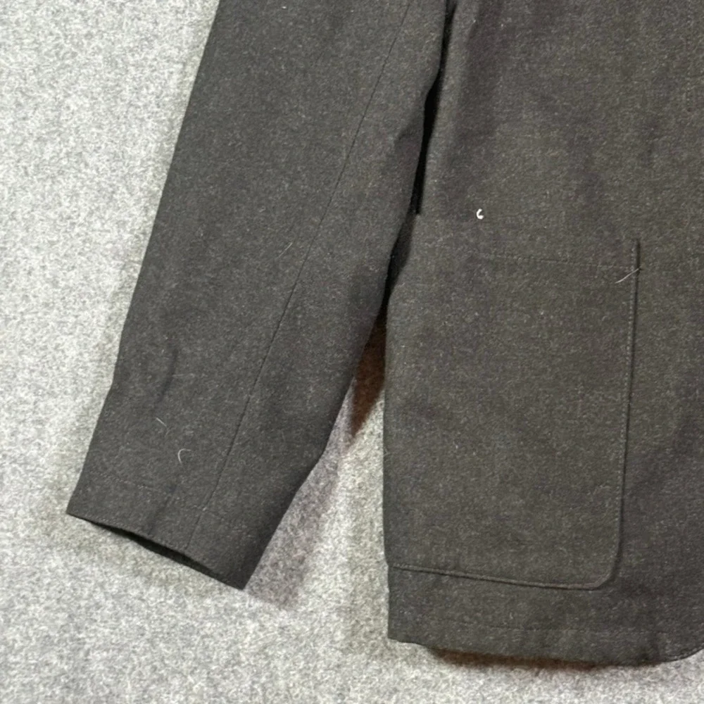 Wallace & Barnes Mens 38R S Charcoal Wool Blend Blazer Suede‎ Elbow Patches Gray